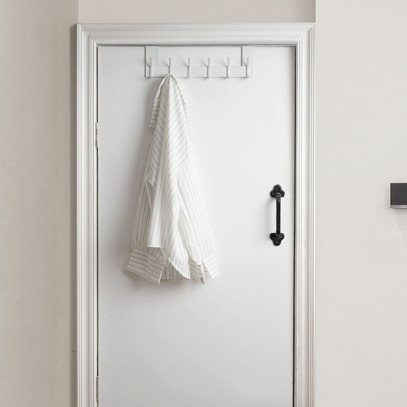 WEBI Over The Door Hook White,Over The Door Towel Rack,Door Hanger,Door Coat Towel Hanger,Door Coat Rack for Hanging Clothes,Jacket,Back of Bathroom,2 Packs - Image 4